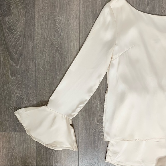 Sabo Skirt Luxe Satin Romper One Shoulder Flare Long Sleeve Playsuit Jumpsuit - Picture 8 of 16